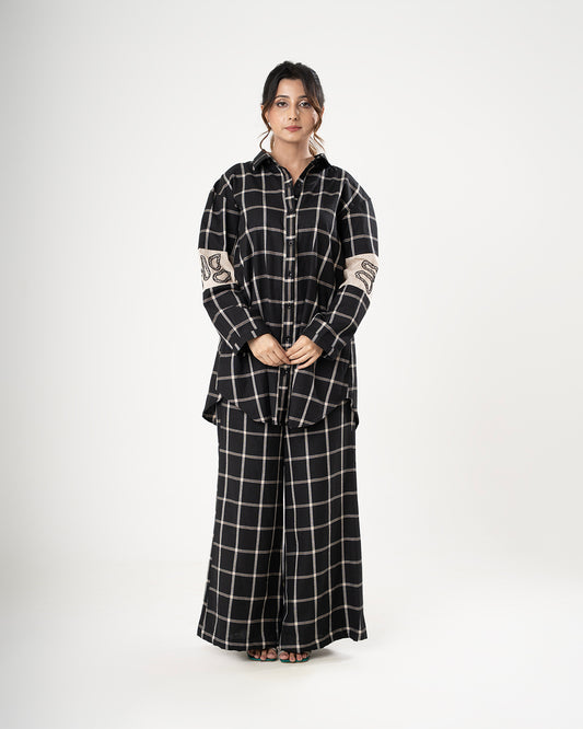 Black Windowpane Check Co-ord Set