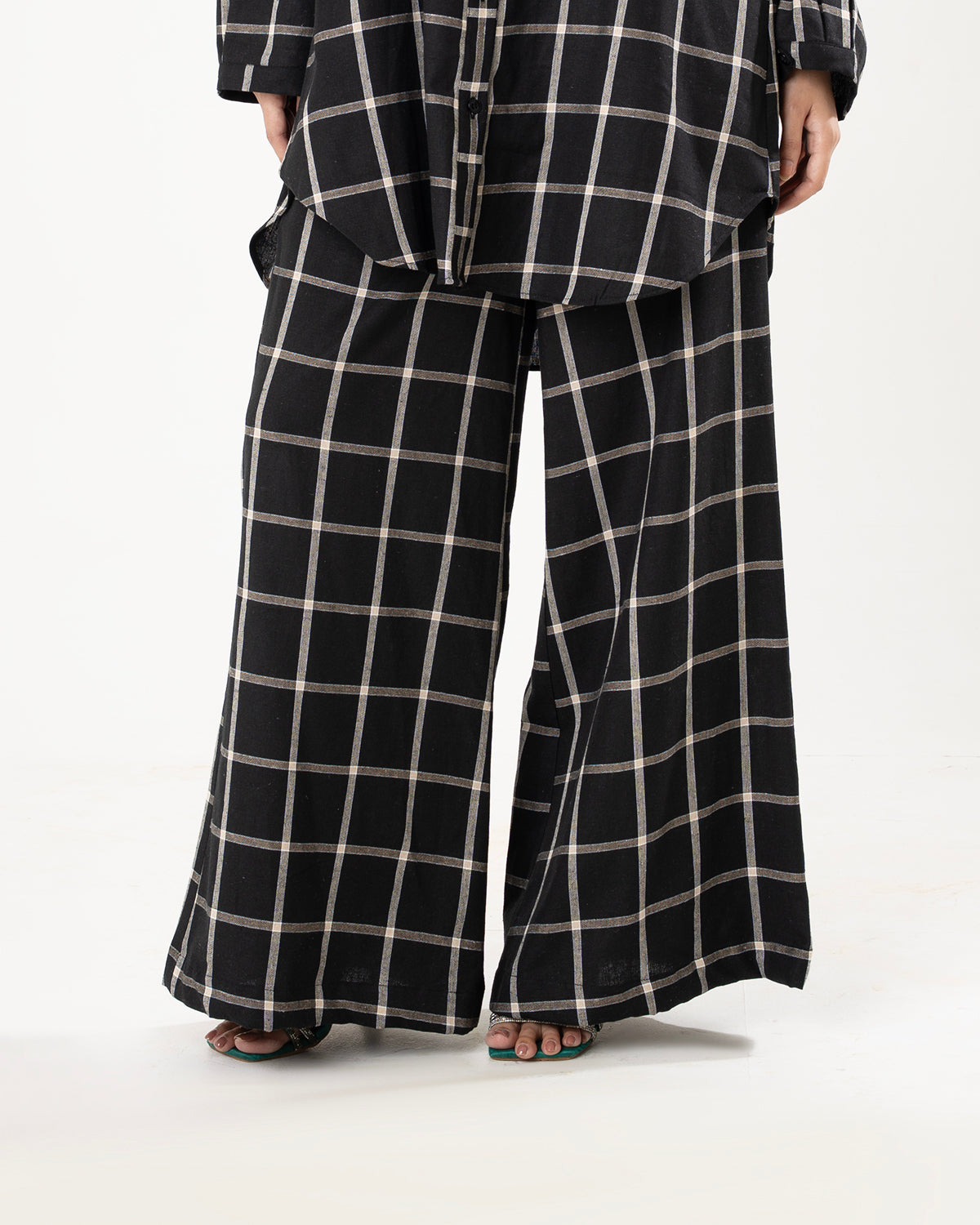 Black Windowpane Check Co-ord Set
