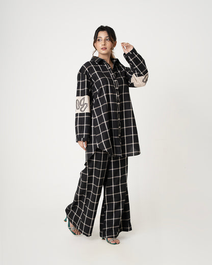 Black Windowpane Check Co-ord Set