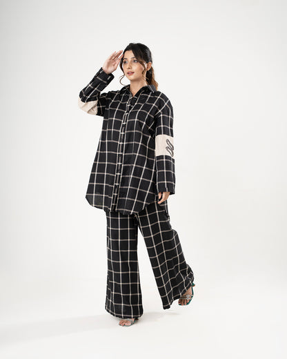 Black Windowpane Check Co-ord Set