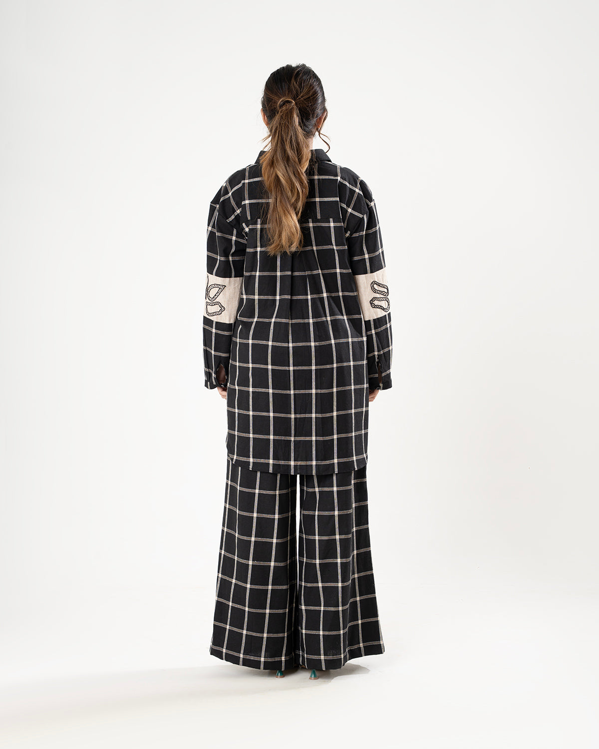 Black Windowpane Check Co-ord Set