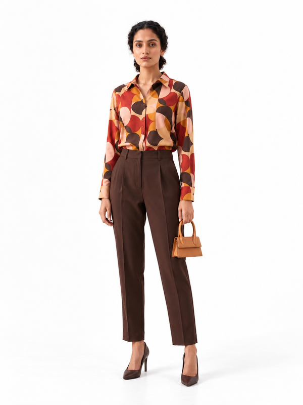 RETRO GEOMETRIC PRINT SHIRT