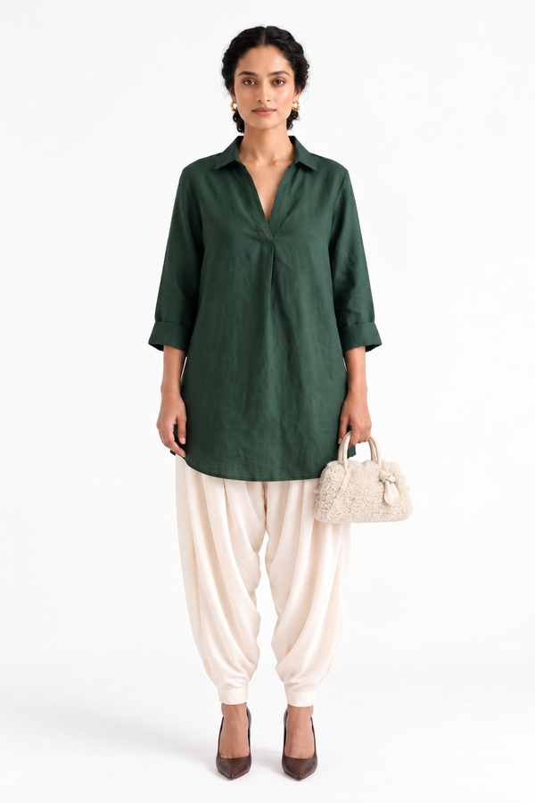 FOREST GREEN SHIRT KURTA
