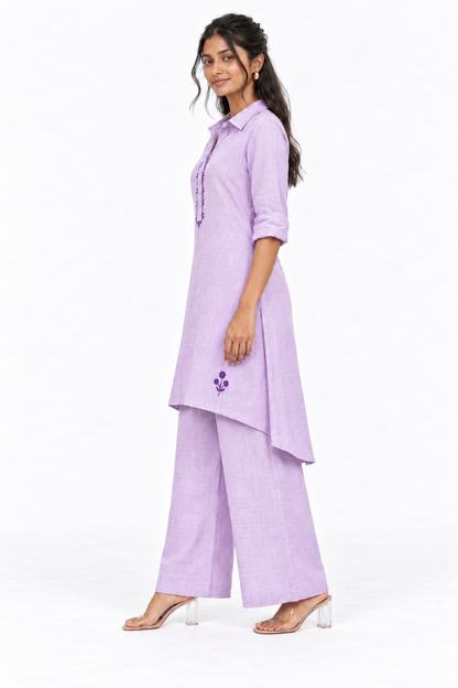 LAVENDER EMBROIDERY CORDSET