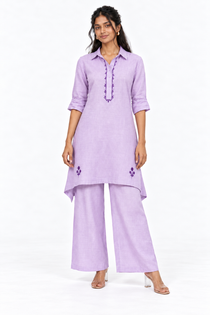 LAVENDER EMBROIDERY CORDSET
