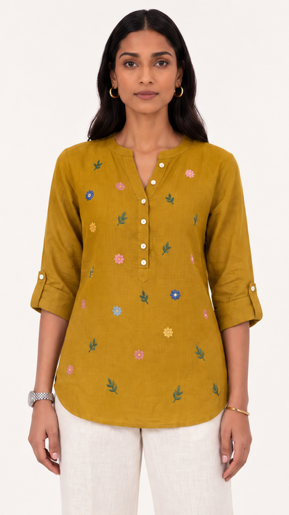 Suvarna Utsav Top - mustard