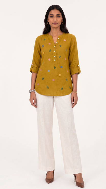Suvarna Utsav Top - mustard