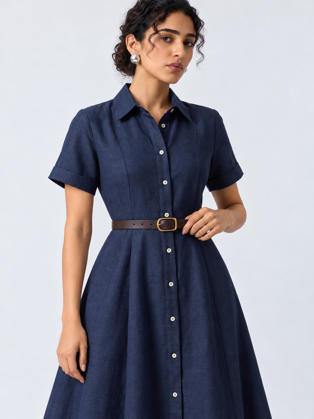 Deep Navy Shirt Dress