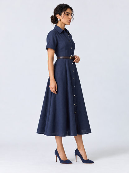 Deep Navy Shirt Dress