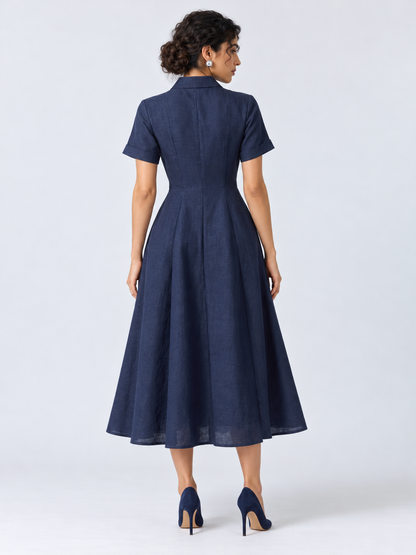 Deep Navy Shirt Dress