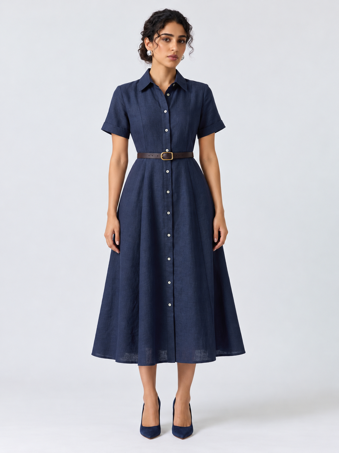 Deep Navy Shirt Dress