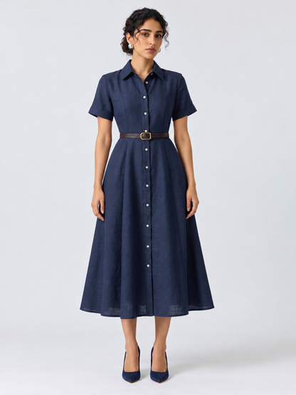 Deep Navy Shirt Dress