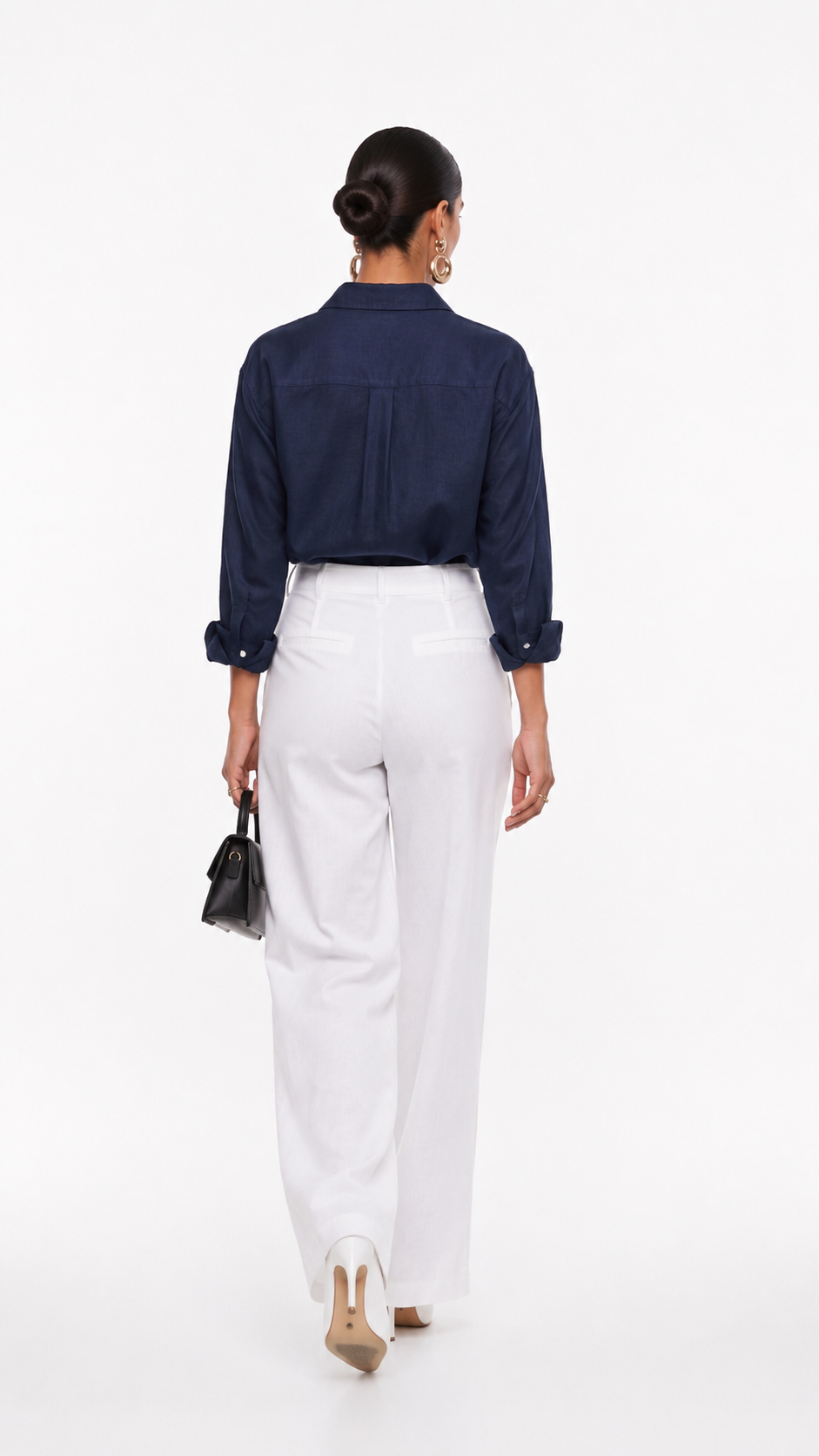 Navy Blue Cotton Shirt – Classic Button-Down