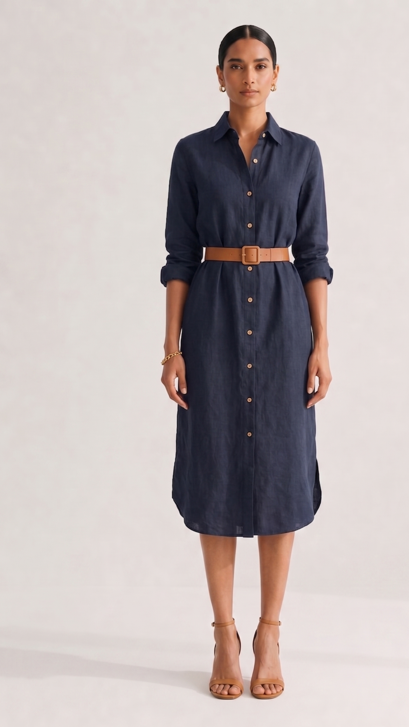 Bluesky Cotton Shirt Dress – Navy