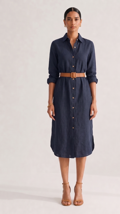 Bluesky Cotton Shirt Dress – Navy