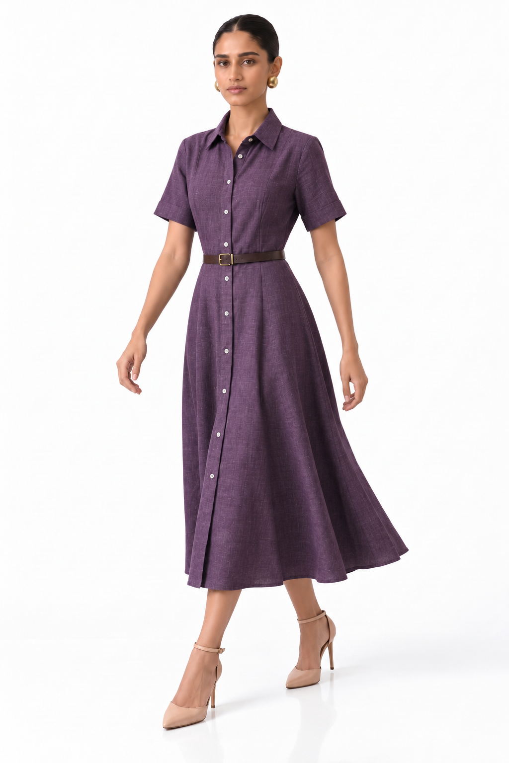 Deep Purple Shirt Dress