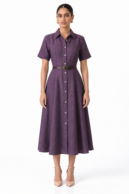 Deep Purple Shirt Dress