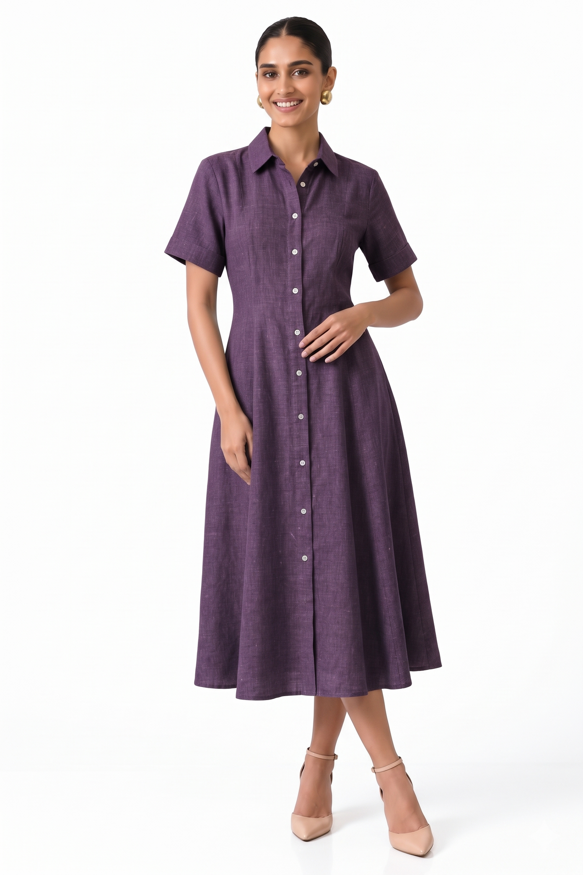 Deep Purple Shirt Dress