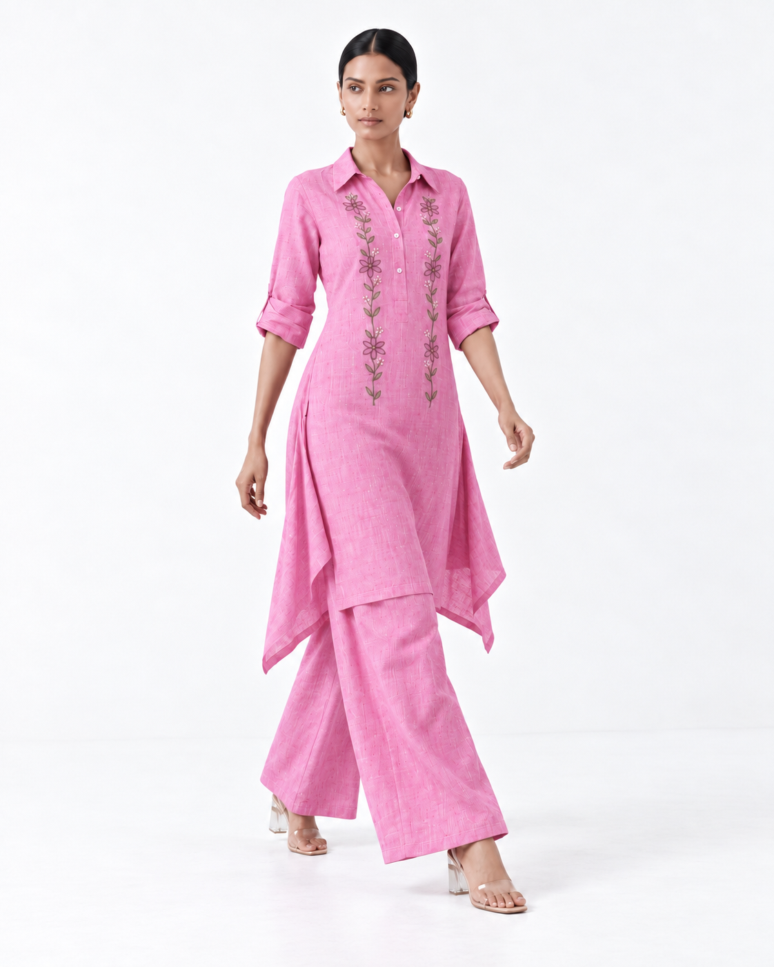 ROSE PINK EMBROIDERY CO-ORD SET