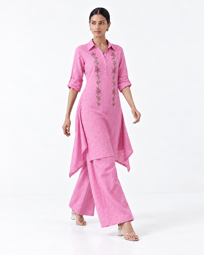 ROSE PINK EMBROIDERY CO-ORD SET