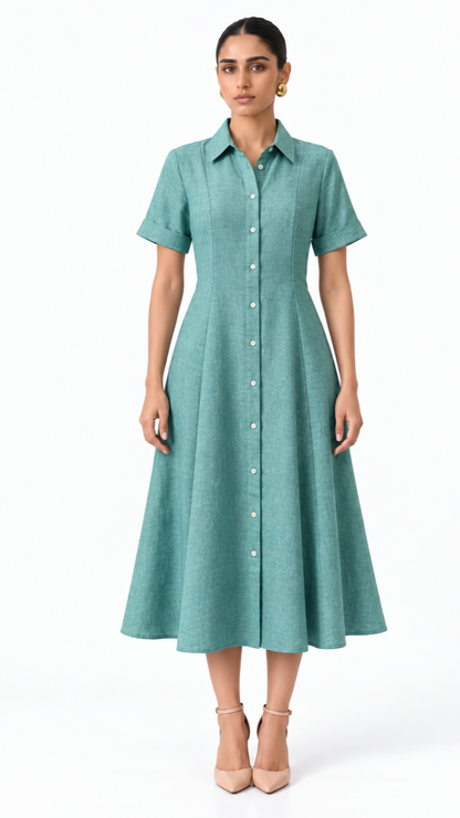 Sea Green Shirt Dress