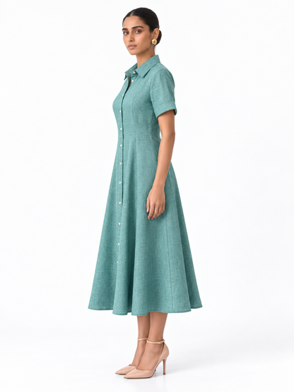 Sea Green Shirt Dress